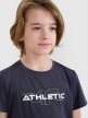 Chłopięcy t-shirt treningowy 4F 4FJWSS25TFTSM1209 - szary