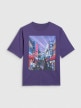 mini: Chłopięcy t-shirt z nadrukiem 4F 4FJRAW25TTSHM3061 - fioletowy (3)