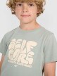 Chłopięcy t-shirt z nadrukiem 4F 4FJRAW25TTSHM3205 - zielony