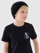 Chłopięcy t-shirt z nadrukiem 4F 4FJRSS25TTSHM2565 - czarny