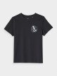 Chłopięcy t-shirt z nadrukiem 4F 4FJRSS25TTSHM2565 - czarny