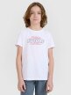 Chłopięcy t-shirt z nadrukiem 4F 4FJRSS25TTSHM2820 - biały