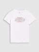Chłopięcy t-shirt z nadrukiem 4F 4FJRSS25TTSHM2820 - biały