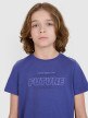 Chłopięcy t-shirt z nadrukiem 4F 4FJRSS25TTSHM2820 - fioletowy