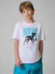 mini: Chłopięcy t-shirt z nadrukiem 4F 4FJRSS26TTSHM3830 - biały (1)