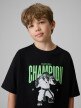 mini: Chłopięcy t-shirt z nadrukiem 4F 4FJRSS26TTSHM3831 - czarny (3)