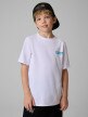 mini: Chłopięcy t-shirt z nadrukiem 4F 4FJRSS26TTSHM3832 - biały (2)