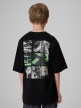 mini: Chłopięcy t-shirt z nadrukiem 4F 4FJRSS26TTSHM3863 - czarny (4)