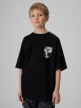 4F JUNIOR Chłopięcy tshirt z nadrukiem 4F 4FJRSS26TTSHM3863  czarny Czarny
