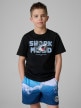 mini: Chłopięcy t-shirt z nadrukiem 4F 4FJRSS26TTSHM3902 - czarny (1)