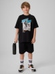 mini: Chłopięcy t-shirt z nadrukiem 4F 4FJRSS26TTSHM4169 - czarny (2)