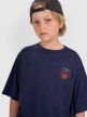 Chłopięcy t-shirt z nadrukiem 4F 4FJWAW25TTSHM2412 - granatowy
