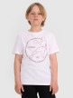 4F JUNIOR Chłopięcy tshirt z nadrukiem 4F 4FJWAW25TTSHM2413  biały Biały