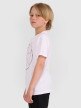 Chłopięcy t-shirt z nadrukiem 4F 4FJWAW25TTSHM2413 - biały
