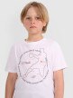 Chłopięcy t-shirt z nadrukiem 4F 4FJWAW25TTSHM2413 - biały