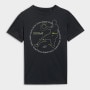Chłopięcy t-shirt z nadrukiem 4F 4FJWAW25TTSHM2413 - czarny