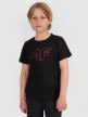 Chłopięcy t-shirt z nadrukiem 4F 4FJWAW25TTSHM2417 - czarny