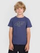 4F JUNIOR Chłopięcy tshirt z nadrukiem 4F 4FJWAW25TTSHM2417  granatowy Granatowy