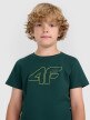 Chłopięcy t-shirt z nadrukiem 4F 4FJWAW25TTSHM2417 - zielony