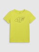 Chłopięcy t-shirt z nadrukiem 4F 4FJWAW25TTSHM2417 - żółty