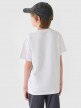 Chłopięcy t-shirt z nadrukiem 4F 4FJWMM00TTSHM2331 - biały