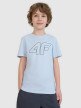 4F JUNIOR Chłopięcy tshirt z nadrukiem 4F 4FJWSS25TTSHM2179  niebieski Niebieski