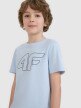 Chłopięcy t-shirt z nadrukiem 4F 4FJWSS25TTSHM2179 - niebieski