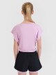 Dziewczęcy crop top sportowy z nadrukiem 4F 4FJWSS25TFTSF1184 - różowy