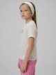 mini: Dziewczęcy t-shirt z nadrukiem 4F 4FJRSS26TTSHF3455 - biały (4)