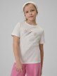 mini: Dziewczęcy t-shirt z nadrukiem 4F 4FJRSS26TTSHF3455 - biały (3)