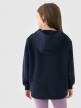 Dresowa bluza dziewczęca nierozpinana z kapturem 4F 4FJWMM00TSWSF1862 - granatowa 