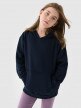 4F JUNIOR Dresowa bluza dziewczęca nierozpinana z kapturem 4F 4FJWMM00TSWSF1862  granatowa  Granatowy