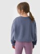 Dziewczęca bluza dresowa nierozpinana bez kaptura 4F 4FJRSS24TSWSF1331 - niebieska