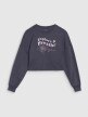 Dziewczęca bluza dresowa nierozpinana bez kaptura 4F 4FJWSS25TSWSF1483 - szara