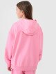 Dziewczęca bluza dresowa nierozpinana z kapturem 4F 4FJASAW24TSWSF2156 - różowa