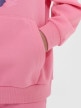 Dziewczęca bluza dresowa nierozpinana z kapturem 4F 4FJASAW24TSWSF2156 - różowa