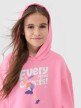 4F JUNIOR Dziewczęca bluza dresowa nierozpinana z kapturem 4F 4FJASAW24TSWSF2156  różowa Różowy