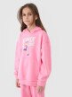 Dziewczęca bluza dresowa nierozpinana z kapturem 4F 4FJASAW24TSWSF2156 - różowa