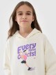 Dziewczęca bluza dresowa nierozpinana z kapturem 4F 4FJASAW24TSWSF2156 - żółta