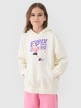 Dziewczęca bluza dresowa nierozpinana z kapturem 4F 4FJASAW24TSWSF2156 - żółta