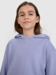 Dziewczęca bluza dresowa nierozpinana z kapturem 4F 4FJRAW24TSWSF1831 - niebieska
