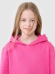 Dziewczęca bluza dresowa nierozpinana z kapturem 4F 4FJRAW24TSWSF1831 - różowa