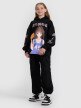 mini: Dziewczęca bluza dresowa nierozpinana z kapturem 4F 4FJRAW25TSWSF2293 - czarna (6)