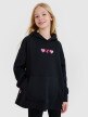 Dziewczęca bluza dresowa nierozpinana z kapturem 4F 4FJRSS25TSWSF2235 - czarna