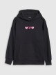 Dziewczęca bluza dresowa nierozpinana z kapturem 4F 4FJRSS25TSWSF2235 - czarna