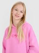 Dziewczęca bluza dresowa nierozpinana z kapturem 4F 4FJRSS25TSWSF2235 - różowa