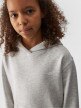Dziewczęca bluza dresowa nierozpinana z kapturem 4F 4FJWMM00TSWSF1316 - szara