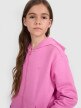 Dziewczęca bluza dresowa rozpinana z kapturem 4F 4FJRAW25TSWSF2466 - różowa
