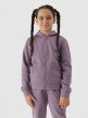 Dziewczęca bluza dresowa rozpinana z kapturem 4F 4FJWMM00TSWSF1315 - fioletowa
