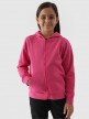 4F JUNIOR Dziewczęca bluza dresowa rozpinana z kapturem 4F 4FJWMM00TSWSF1315  różowa Różowy